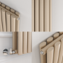GRADE A2 - Sorrento Beige grey Vertical Oval Designer Radiator 1600x472mm Double Panel 4468 BTU