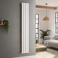 Refurbished Riace White Vertical Flat Designer Radiator 1800x272mm Single Panel 1803 BTU