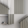 Refurbished Riace Smoked Stone Vertical Flat Designer Radiator 1800x408mm Single Panel 2705 BTU