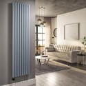 A2/VS8-1800-2.4LGW Refurbished - Light Grey Electric Vertical Designer Radiator 2.4kW with Wifi Thermostat - H1800xW472mm - IPX4 Bathroom Safe