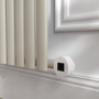 Refurbished Linen Vertical Smart Electric Radiator with Wi-Fi Thermostat - 2x1.2KW - H1800xW472 - Bathroom Safe