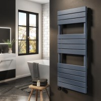Refurbished - Anthracite Flat Panel Smart Electric Towel Radiator with Wi-Fi Thermostat - 1000W - H1200xW500mm - Bathroom Safe