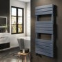 Refurbished - Anthracite Flat Panel Smart Electric Towel Radiator with Wi-Fi Thermostat - 1000W - H1200xW500mm - Bathroom Safe