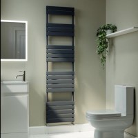 GRADE A2 - Riace Anthracite Vertical Flat Towel Radiator 1800x450mm Single Panel 2471 BTU
