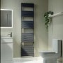 GRADE A2 - Riace Anthracite Vertical Flat Towel Radiator 1800x450mm Single Panel 2471 BTU