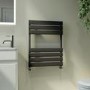 GRADE A2 - Riace Midnight Black Vertical Flat Towel Radiator 650x500mm Single Panel 1018 BTU