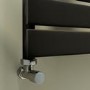 GRADE A2 - Riace Midnight Black Vertical Flat Towel Radiator 650x500mm Single Panel 1018 BTU