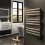 Refurbished Antique Brass Electric Towel Radiator 0.6kW with Wifi Thermostat - H650xW450mm