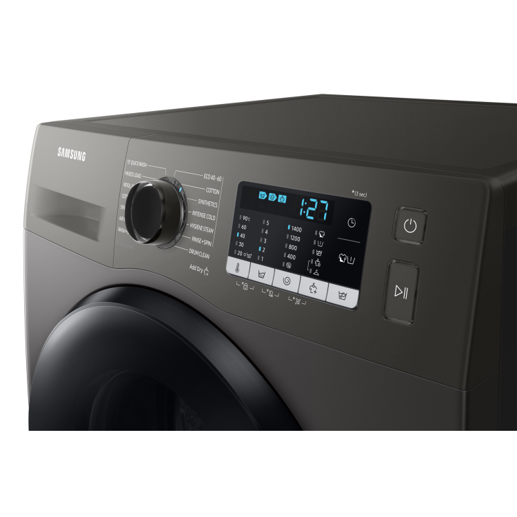 Refurbished Samsung Series 5 EcoBubble WD90TA046BX/EU Freestanding 9/6KG 1400 Spin Washer Dryer Graphite