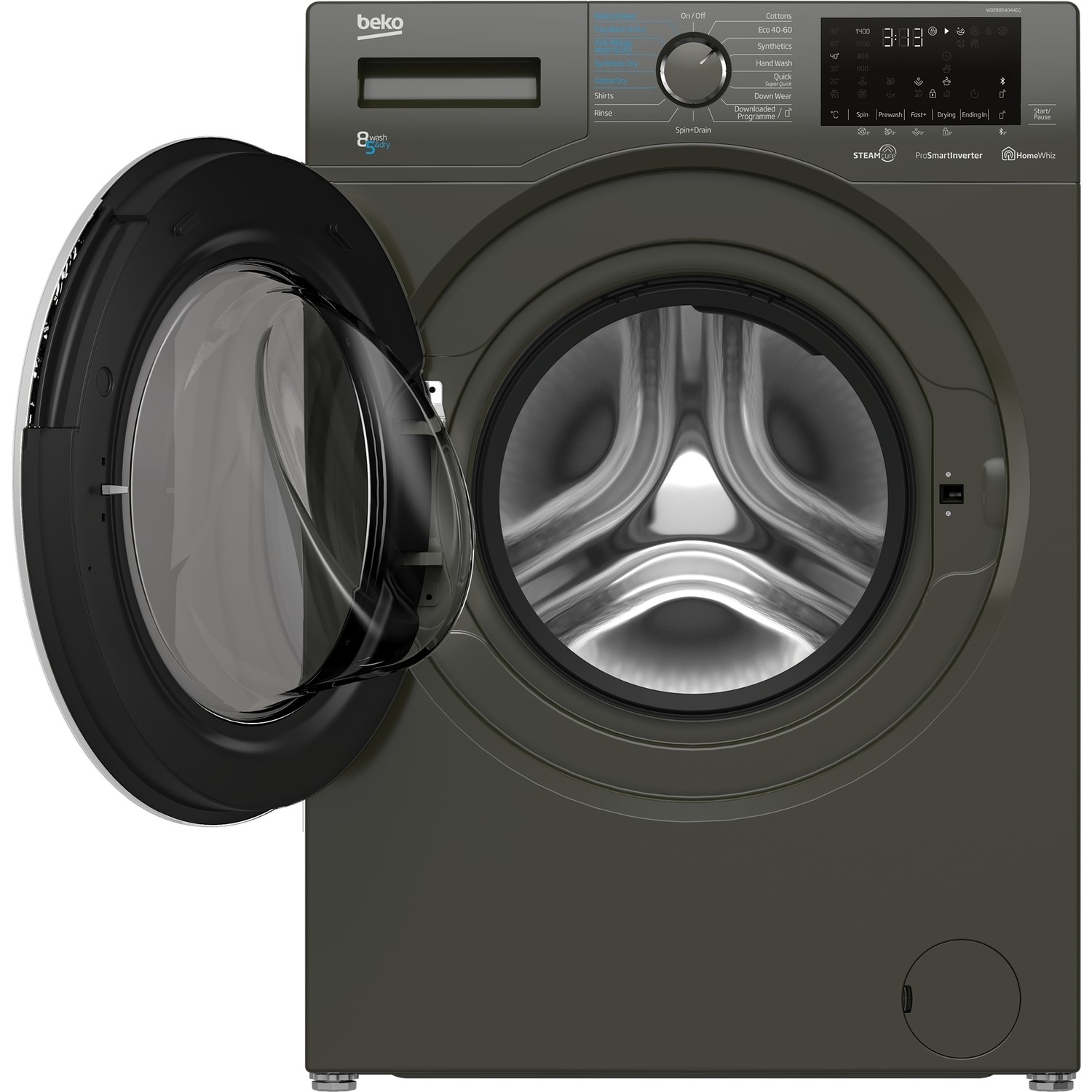 Refurbished Beko WDER8540441G Freestanding 8 5KG 1400 Spin Washer Dryer Graphite