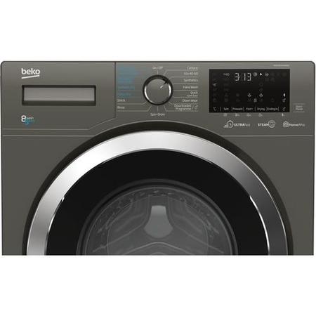 Refurbished Beko Ultrafast WDEX854044Q0G Smart Freestanding 8/5KG 1400 Spin Washer Dryer Graphite