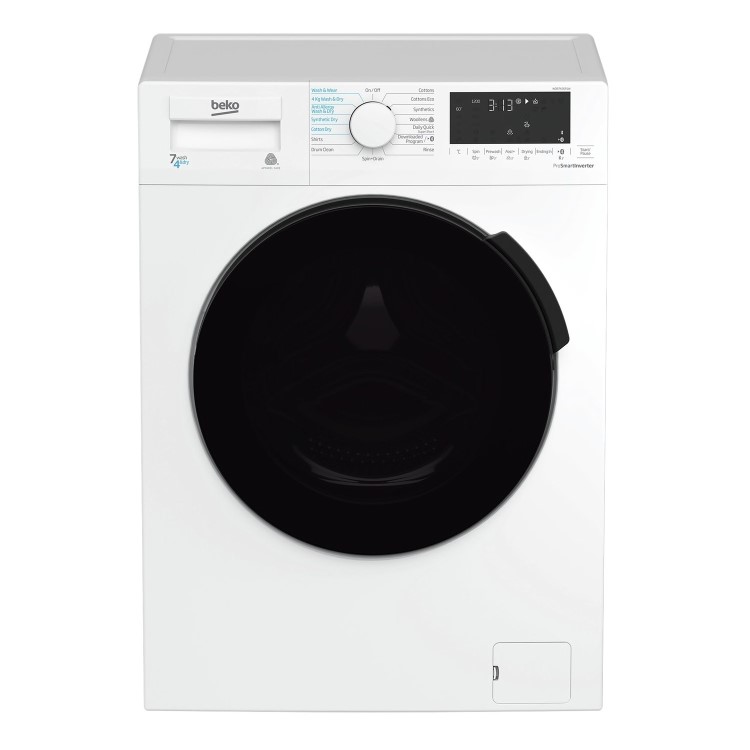 Refurbished Beko WDL742441W Smart Freestanding 7/4KG 1200 Spin Washer Dryer White