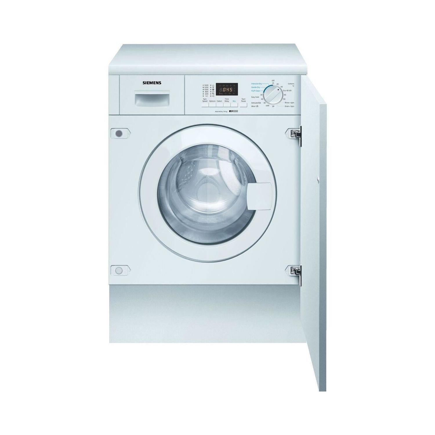 Refurbished Siemens iQ300 WK14D322GB Integrated 7/4KG 1400 Spin Washer Dryer White