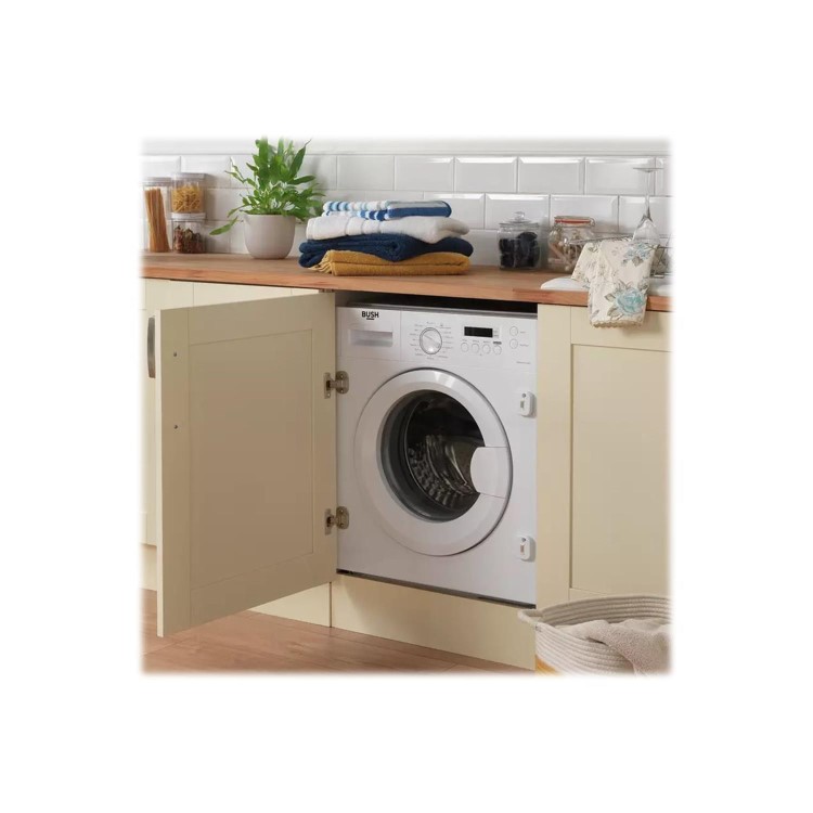 Refurbished Bush WMNSINT714W Integrated 7KG 1400 Washing Machine - White