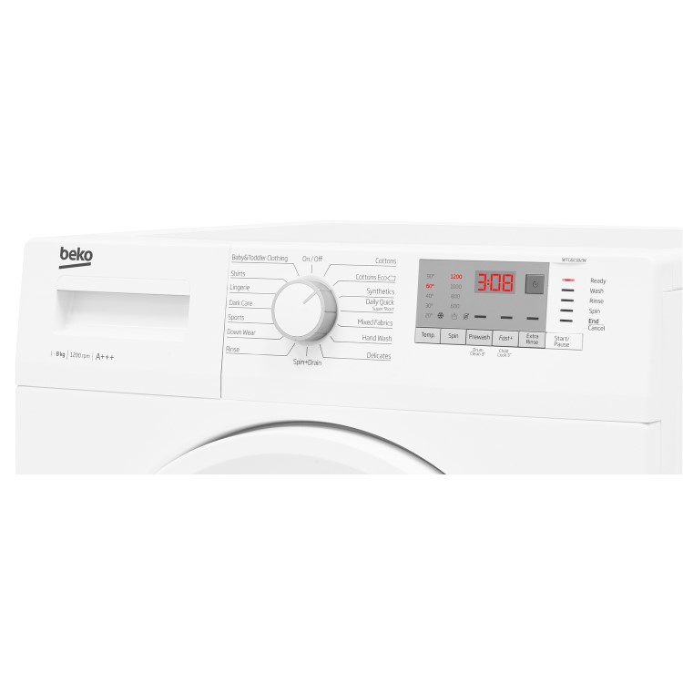 Refurbished Beko WTG821B2W Freestanding 8KG 1200 Spin Washing Machine White