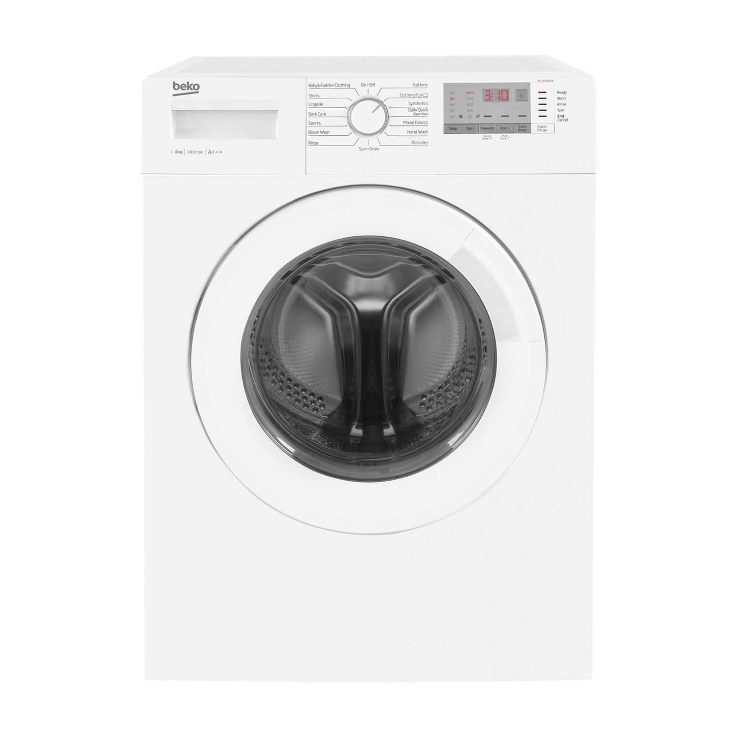 Beko WTG841B2W 8Kg Washing Machine with 1400 rpm - White - A+++ Rated