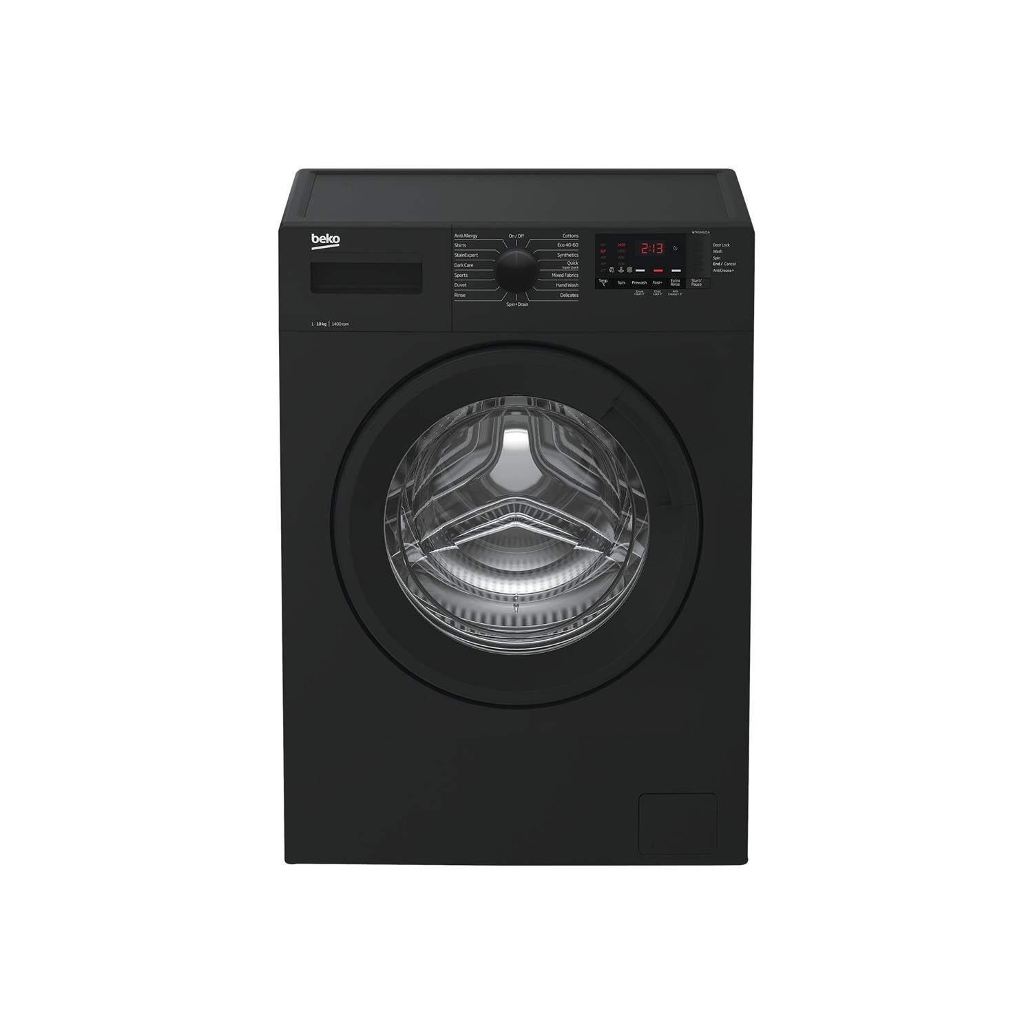 Refurbished Beko WTK104121A Smart Freestanding 10KG 1400 Spin Washing Machine Black