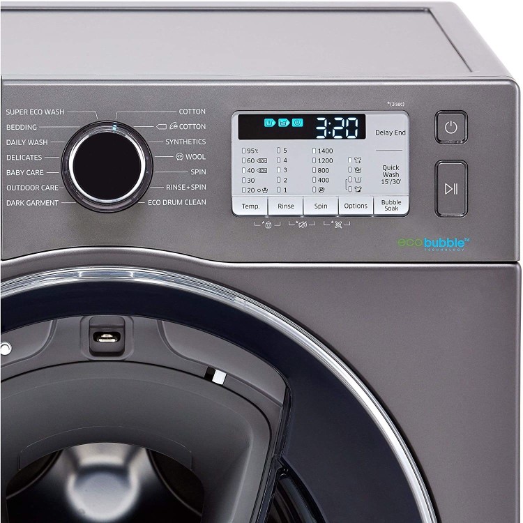 Refurbished Samsung WW80K5413UX Freestanding 8KG 1400 Spin Washing Machine Graphite