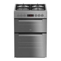 Refurbished Beko XDVG675SM 60cm Double Oven 4 Burner Gas Cooker