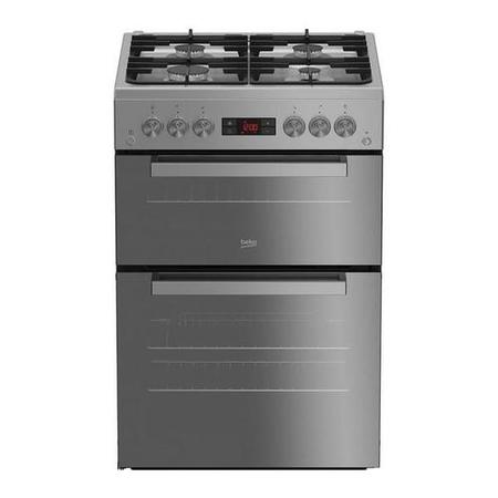 Refurbished Beko XDVG675SM 60cm Double Oven 4 Burner Gas Cooker