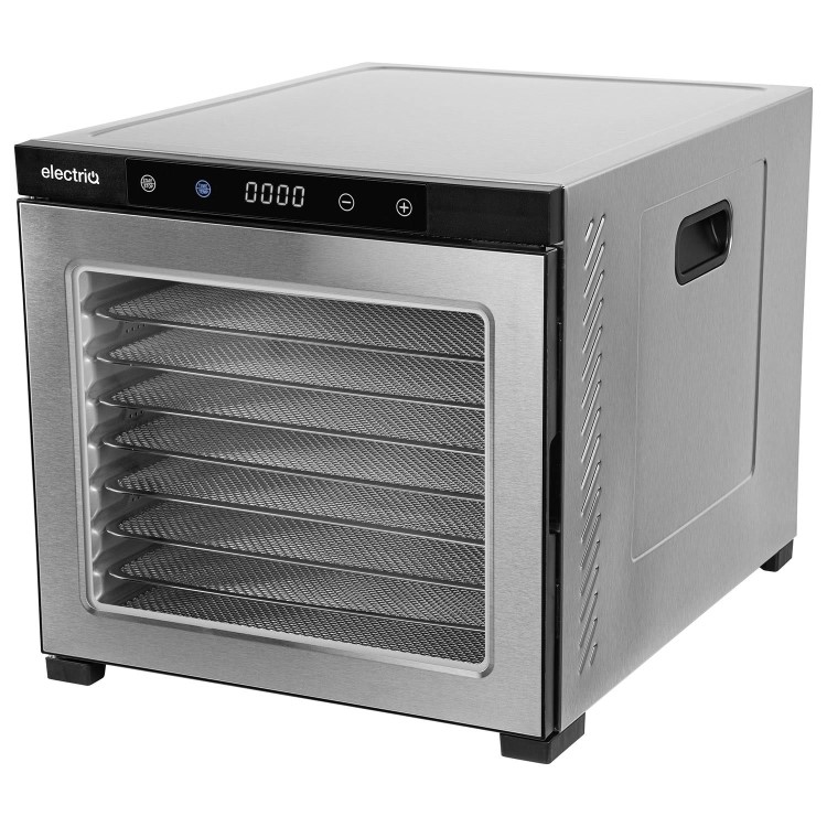 Refurbished electriQ eiQ10DDSS Commercial Style Digital Food Dehydrator & Dryer with 10 Shelves and 48 Hour Timer Stainless Steel