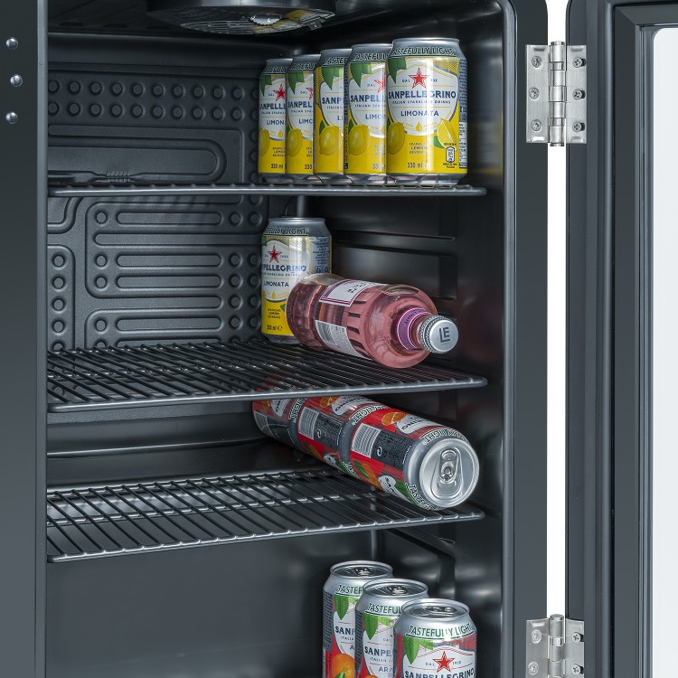 electriQ 70 Litre Retro Drinks Fridge - Glossy Black