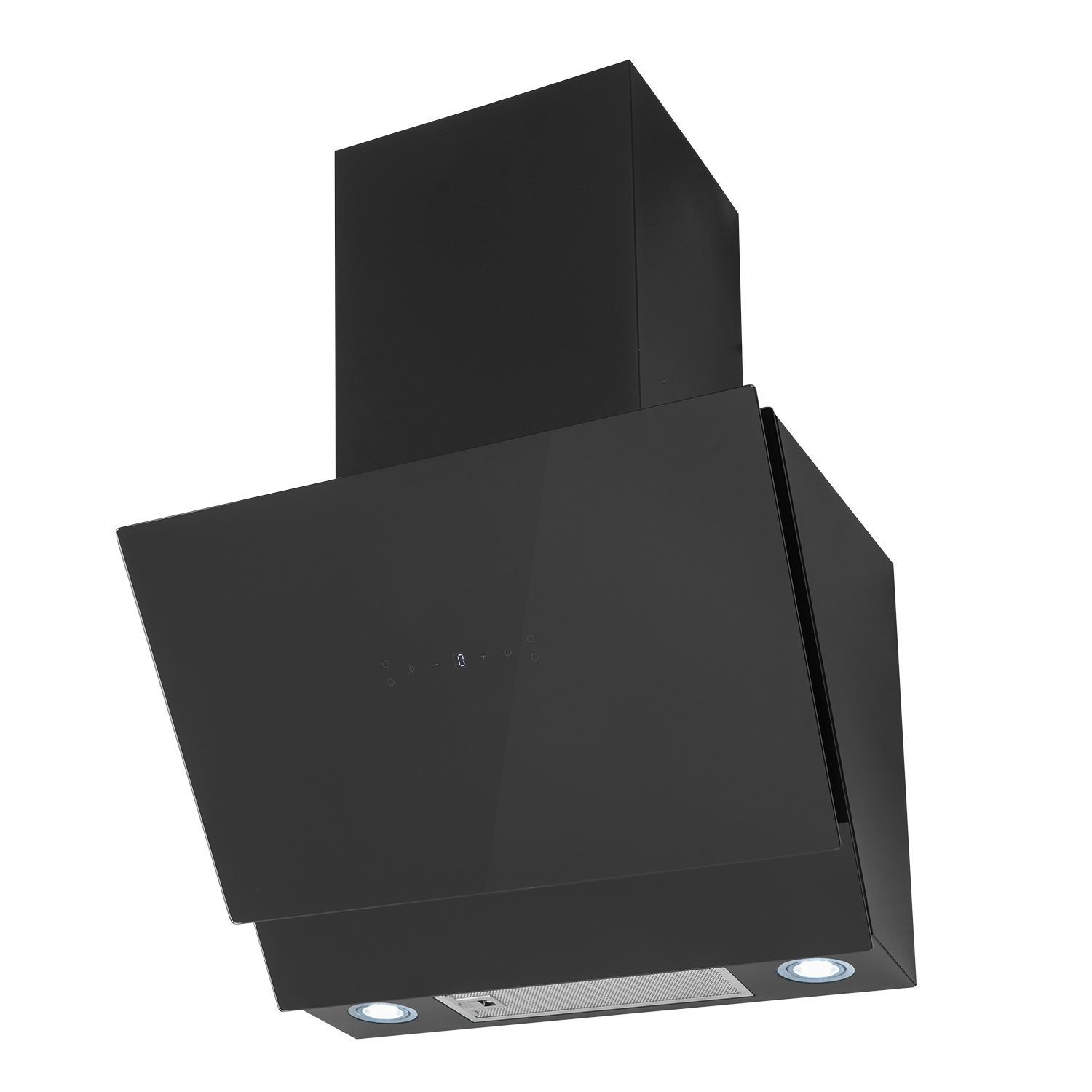 electriQ 60cm Angled Cooker Hood with Hand Gesture Sensor Black