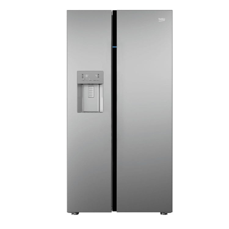 Beko ASGN542S Side-by-side Fridge Freezer With Non-plumbed Ice And Water Dispenser - Silver