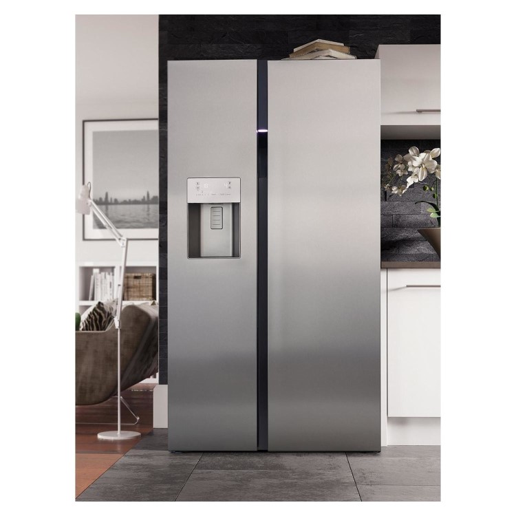 Beko ASGN542S Side-by-side Fridge Freezer With Non-plumbed Ice And Water Dispenser - Silver