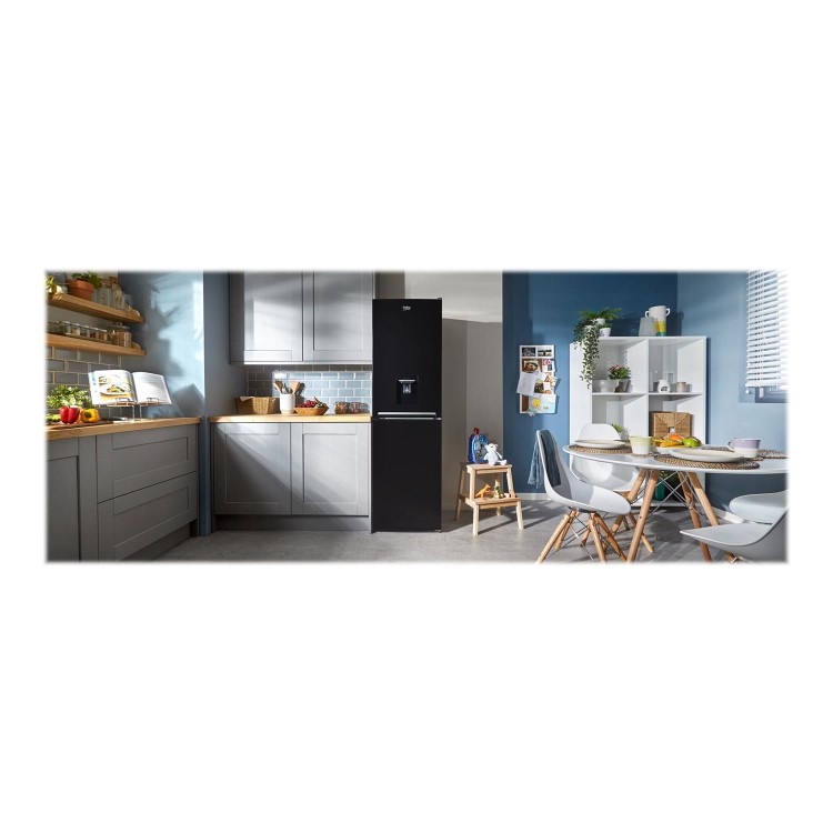 Refurbished Beko CSG3582DB Freestanding 284 Litre 50/50 Fridge Freezer Black