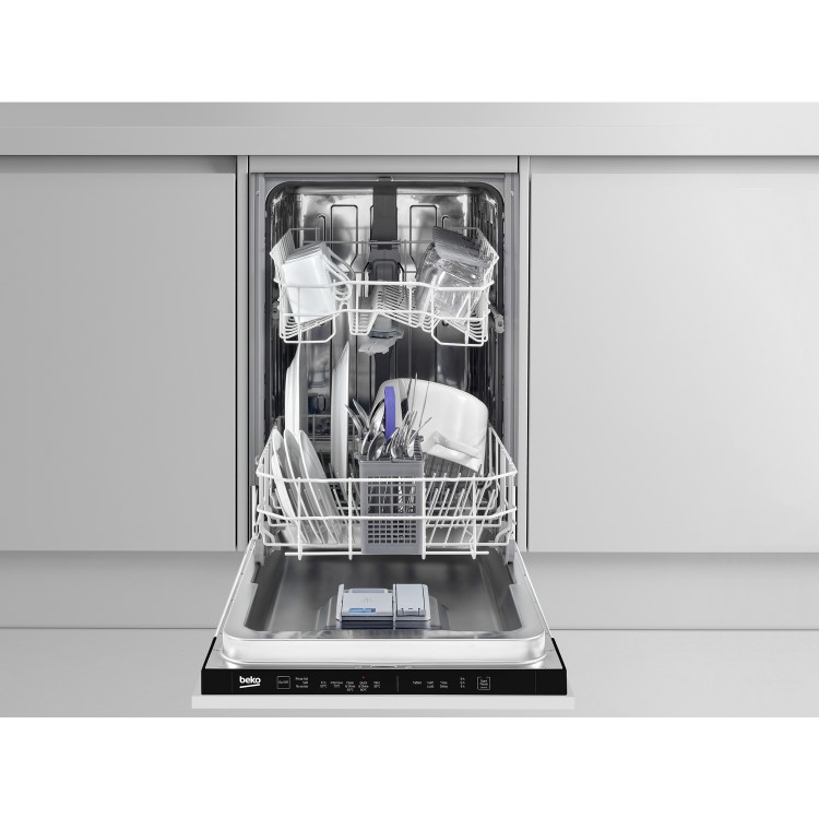 GRADE A2 - Beko DIS15012 10 Place Slimline Fully Integrated Dishwasher