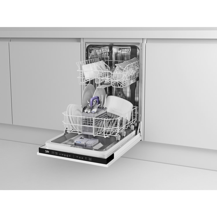 GRADE A2 - Beko DIS15012 10 Place Slimline Fully Integrated Dishwasher