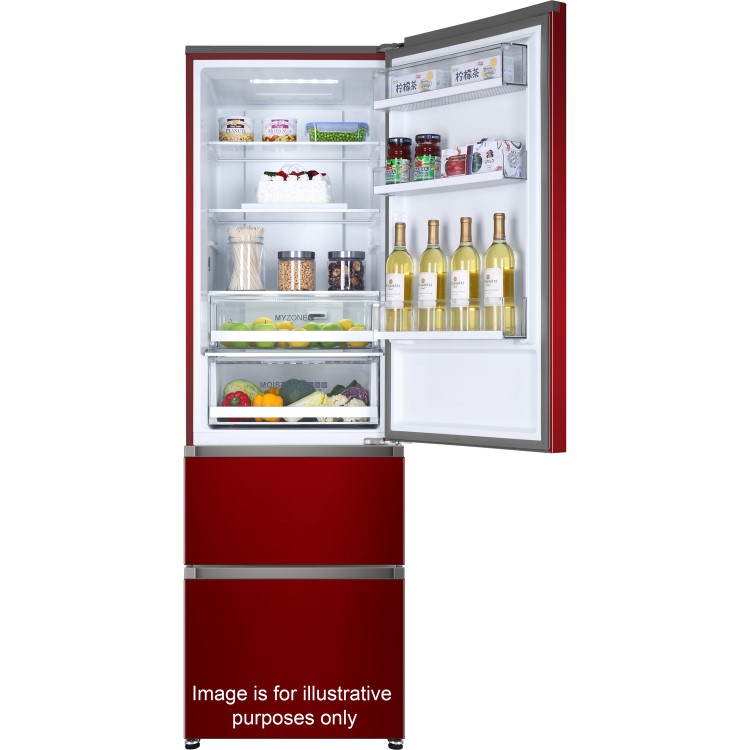 GRADE A2 - Haier A3FE635CCJ 3-door Freestanding Fridge Freezer With Pull-out Freezer Drawers - Cream