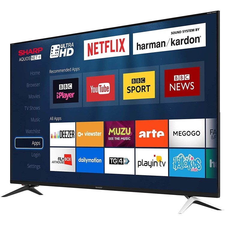 Refurbished Sharp 60" 4K Ultra HD with HDR LED Freeview HD Smart TV