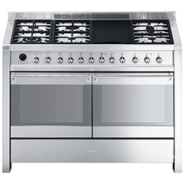 GRADE A2  - Smeg A4-8 Opera 120cm Dual Fuel Range Cooker - Stainless Steel