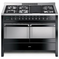 Smeg A4BL-8 Opera 120cm Dual Fuel Range Cooker - Black