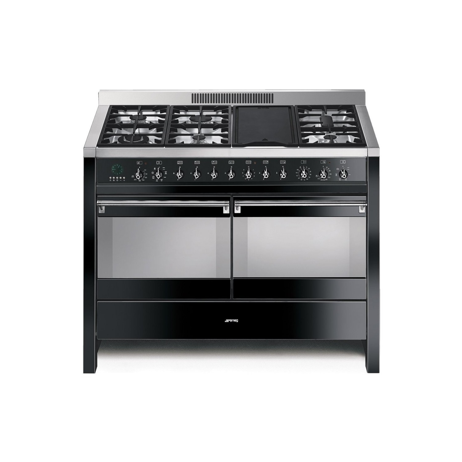 Smeg A4BL8 Opera 120cm Dual Fuel Range Cooker Black Appliances Direct