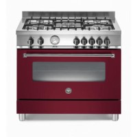 Bertazzoni A905MFEVIE Master Series 90cm Dual Fuel Range Cooker - Matt Burgundy Red