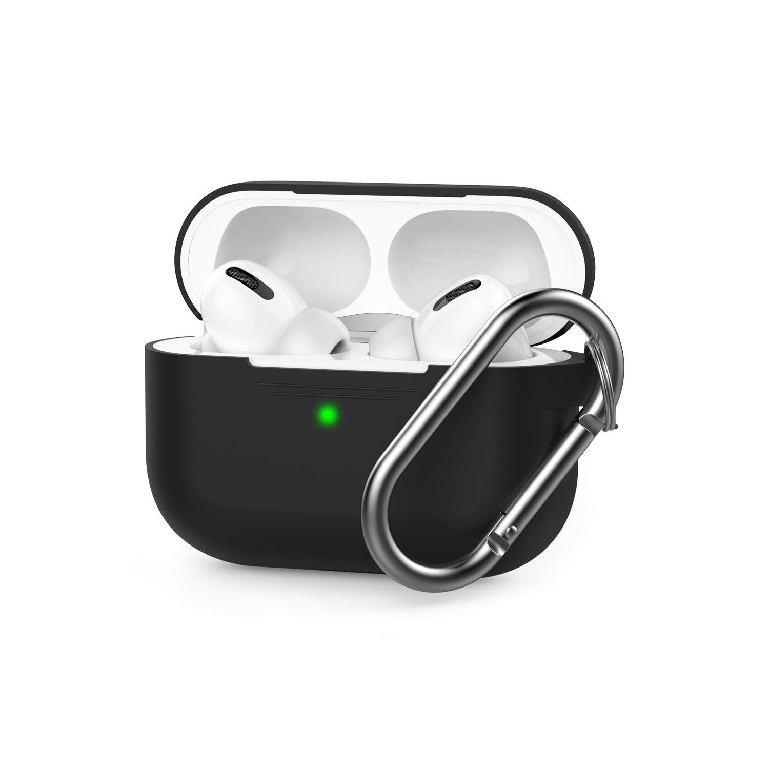 AirPods Pro Silicone Case w/Carabiner Clip - Black