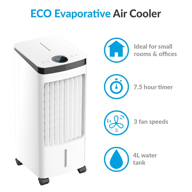 Refurbished electriQ Slimline ECO Evaporative Air Cooler with Built-In Air Purifier and Humidifier