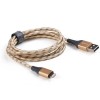 BoomPods Retro Armour Cable - Mfi Certified - 1.5M - Gold