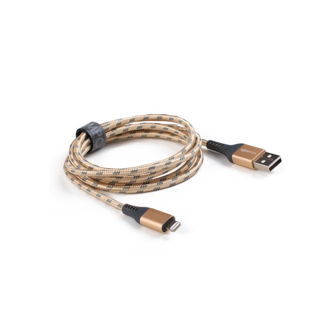 BoomPods Retro Armour Cable - Mfi Certified - 1.5M - Gold