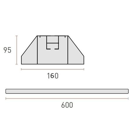 ACBFS600AR  Anti-Vibration Noise Reduction Rubber Floor Stand Base Set of 2 for Air Conditioner Unit / Heat Pump up to 400 kg 600mm length