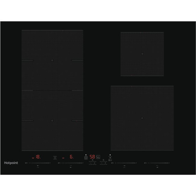 Hotpoint ACC654FNE Active Cook 65cm Four Zone Induction Hob - Black