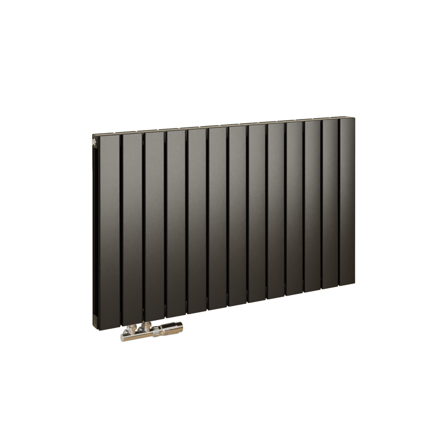Middle Connection Traditional Radiators Eco Eleganza Midnight Black Horizontal Flat Aluminium Middle Connection ...