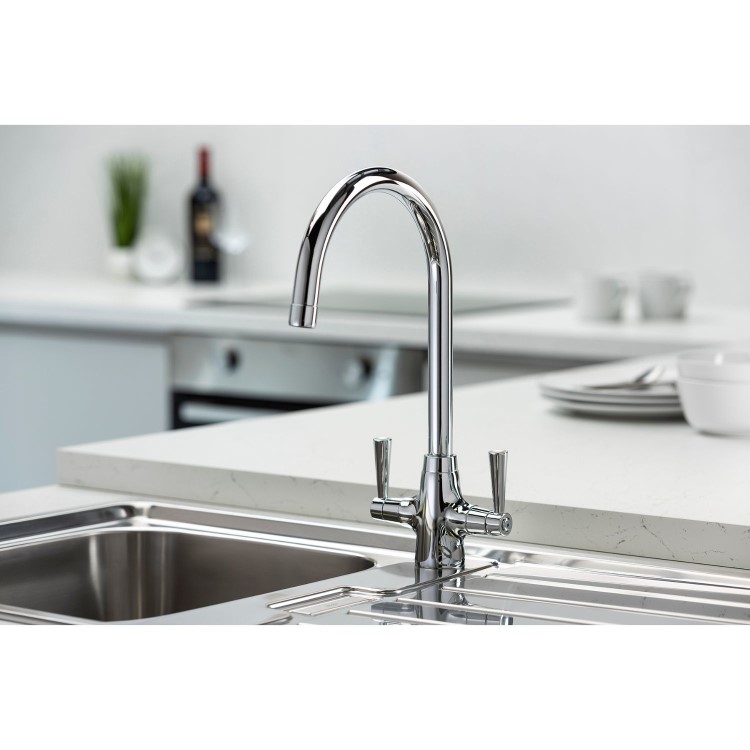 Abode Stamford Dual Lever Mixer Tap - Chrome