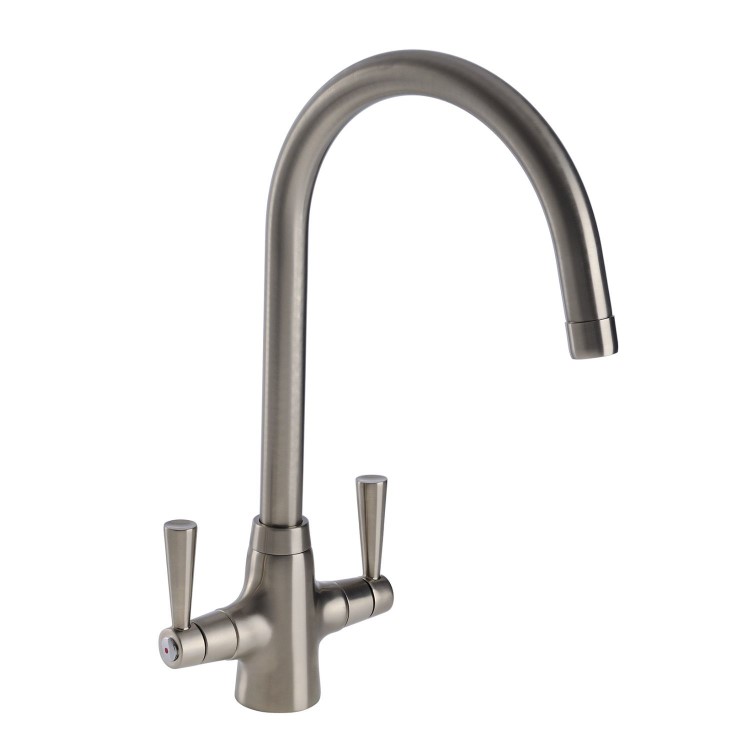 Abode Stamford Dual Lever Mixer Tap - Brushed Nickel