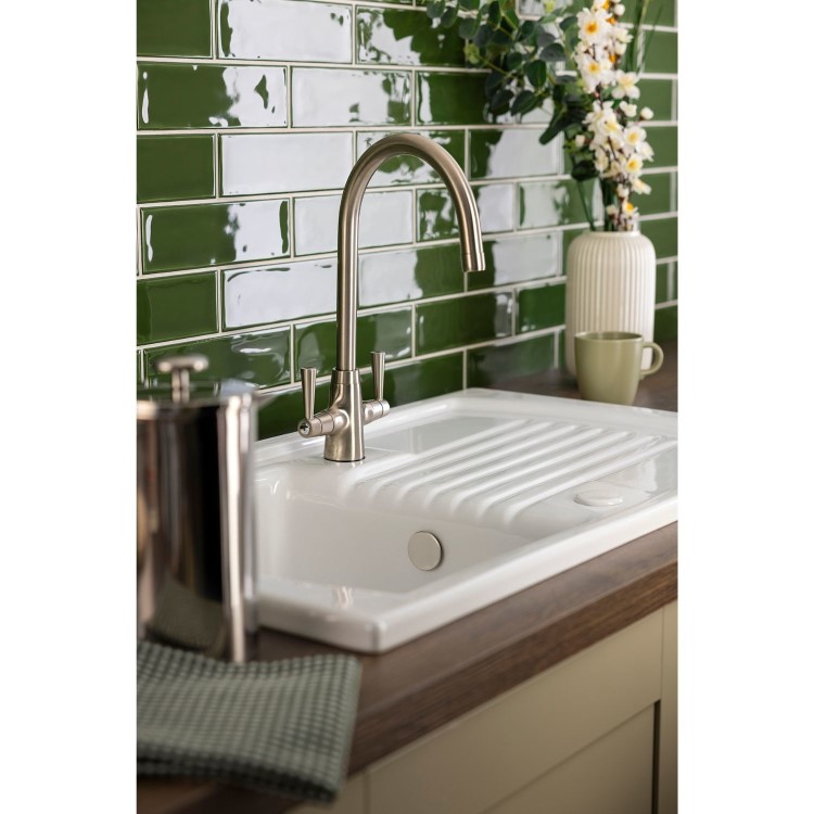 Abode Stamford Dual Lever Mixer Tap - Brushed Nickel