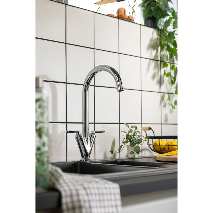 Abode Volo Dual Lever Mixer Tap - Chrome