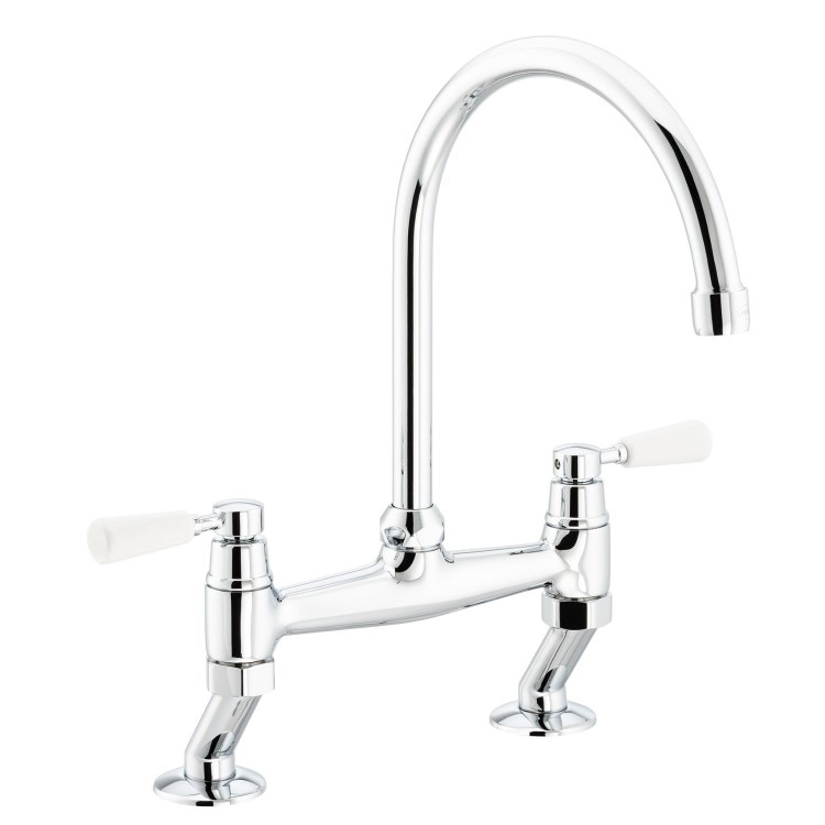 Abode Traditional Bridge Mixer Tap - Chrome